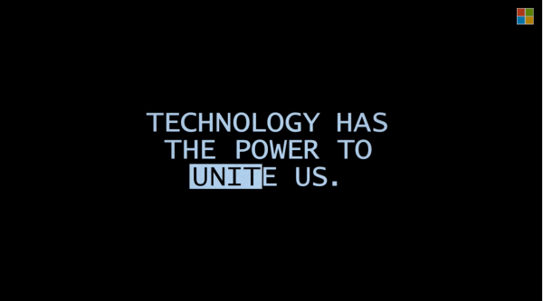 Fotogramma tratto dal video di Microsoft  "Empowering"